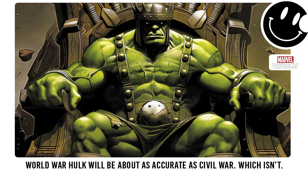 Hulk on Throne for Avengers World War Hulk Movie Announcement